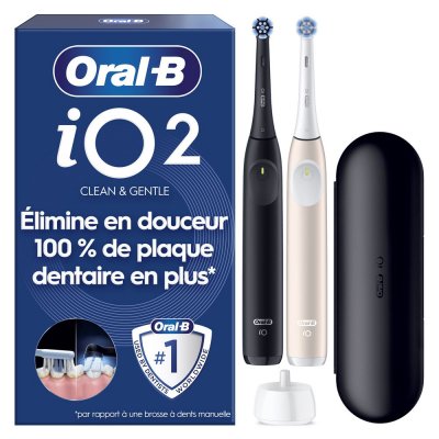 ORAL B Brosse &agrave; dents &eacute;lectrique  iO2 Series Duo Noir et Rose