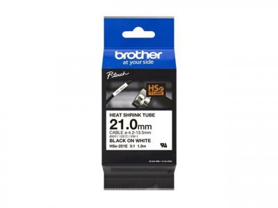 BROTHER  Gaine thermo-r&eacute;tractable HSE-251E - Noir sur blanc