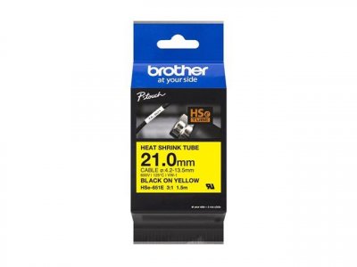 BROTHER  Gaine thermo-r&eacute;tractable HSE-651E - Noir sur jaune