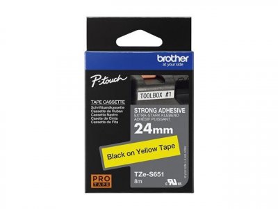 BROTHER  TZ-S651 Ruban Noir sur jaune Original TZe-S651