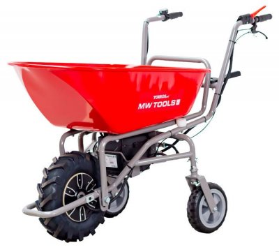 TORROS Brouette &eacute;lectrique ch&acirc;ssis inclinable 115L 180KG - batterie 24V / 12Ah  EK200F