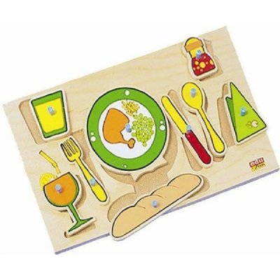 BSM  Edufun - Puzzle Encastrement En Bois - Ef 10015 - Les Couverts