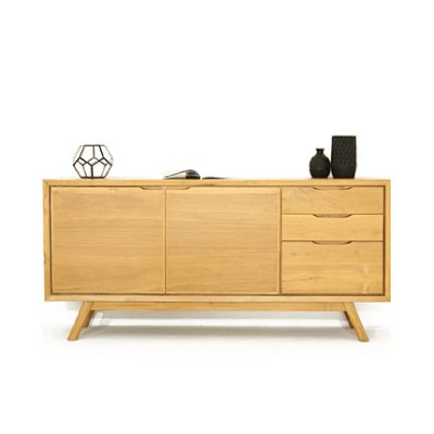 Buffet 2 Portes & 3 Tiroirs Fiftees 170cm Naturel