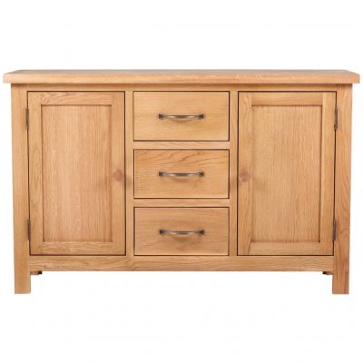 Buffet avec 3 tiroirs 110 x 33,5 x 70 cm Bois de ch&ecirc;ne massif vidaXL