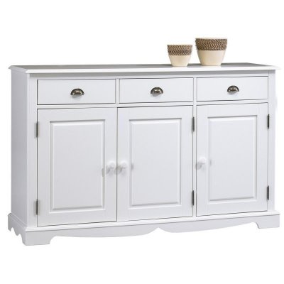 Buffet Blanc 3 Portes 3 Tiroirs