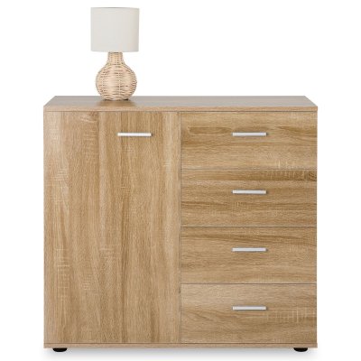 Buffet salle &agrave; manger CHICAGO L 91 cm - Coloris ch&ecirc;ne sonoma