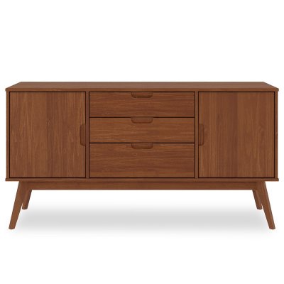 Buffet TIVOLI, 3 tiroirs et 2 portes, lasur&eacute; brun fonc&eacute; 