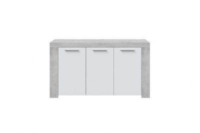Buffet wendy 3 portes l144cm - blanc / b&eacute;ton FOBUF16620L
