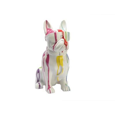 AMADEUS Bulldog cravate trash blanc 40 cm - 