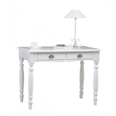 Bureau blanc 2 tiroirs charme