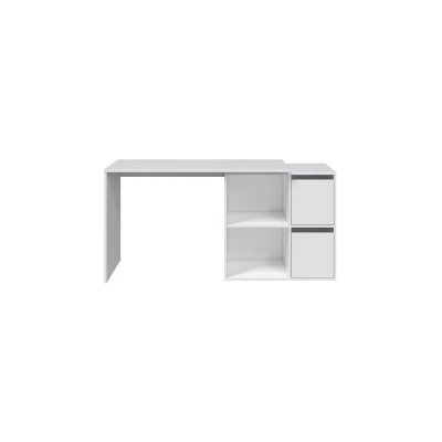 Bureau d'angle modulable smart avec rangement l120cm - blanc