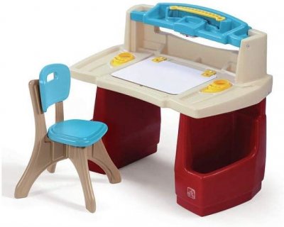 STEP 2 Bureau d'art pour enfants - STEP2 - Deluxe Art Master - Blanc - En plastique - &Agrave; partir de 3 ans