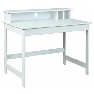 PEGANE Bureau d'enfant en pin massif vernis blanc - L.110 x H.76/91 x P.69 cm --