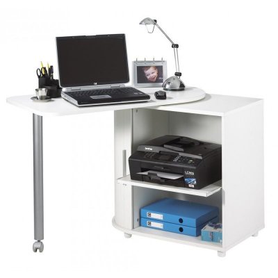 Bureau informatique blanc pivotant - coloris: http 800 COOL100BL800
