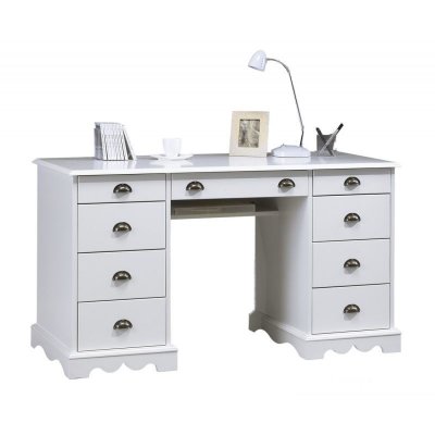 Bureau Ministre Blanc de Style Anglais