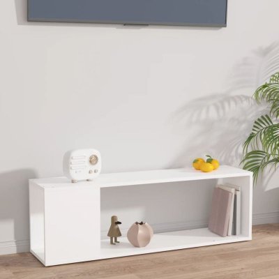 VIDAXL Bussandri Exclusif Meuble TV en bois Blanc 100 x 24 x 32 cm
