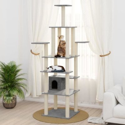 VIDAXL Bussandri Exclusive - Chat &agrave; griffes en sisal gris clair 183 cm