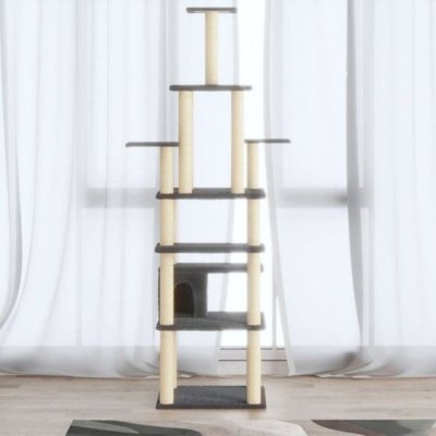 VIDAXL Bussandri Exclusive - Chat &agrave; griffes en sisal gris fonc&eacute; 183 cm