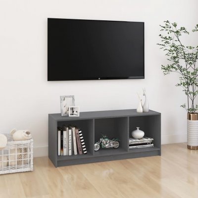 VIDAXL Bussandri Exclusive - Meuble TV 104x33x41 cm bois de pin massif gris