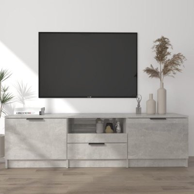 VIDAXL Bussandri Exclusive - Meuble TV 140x35x40 cm bois trait&eacute; gris b&eacute;ton