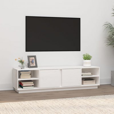 VIDAXL Bussandri Exclusive Meuble TV en pin massif Blanc 156 x 40 x 40 cm