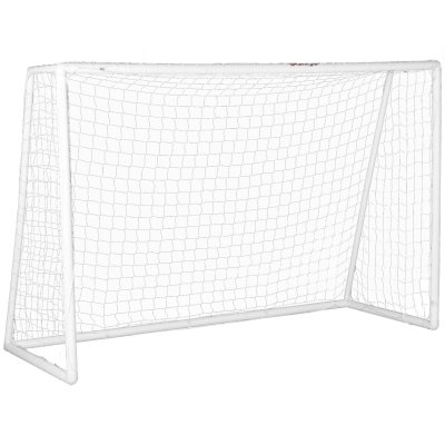 SPORTNOW But de football cage de foot - dim. 2,4L x 0,9l x 1,8H m - PVC blanc