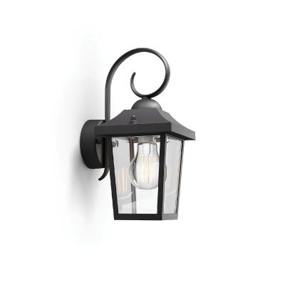 PHILIPS BUZZARD-Applique d'ext&eacute;rieur Descendante M&eacute;tal H29cm Noir 