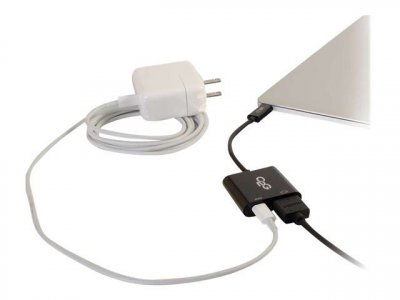 C2G  CBL/USB-C to HDMI+USB-C Charging Black