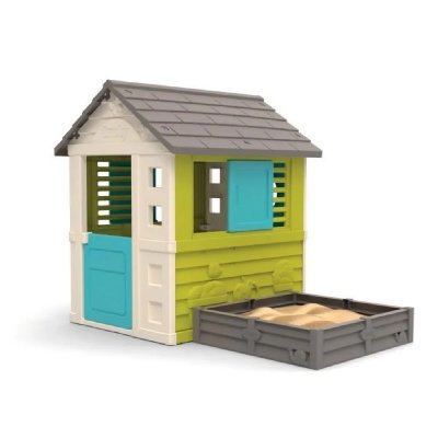 SMOBY Cabane enfants  avec bac &agrave; sable ou carr&eacute; potager - Maison square