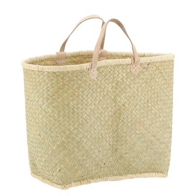 AUBRY GASPARD Cabas palmier  - Anses en cuir - 50 x 30 x 34 cm