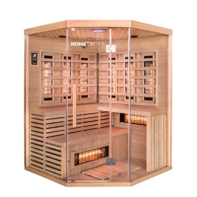 HOME DELUXE Cabine infrarouge pour 4 personnes en bois 150x150x200 cm
