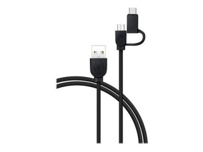 BBC C&acirc;ble 2 en 1 USB A/micro USB & USB C 1,2 m Noir Bigben - Neuf