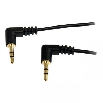 STARTECH Cable audio mini-jack 3 5mm slim coude a angle droit - 1 8 m
