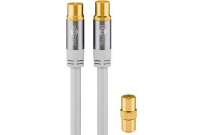 GOOBAY C&acirc;ble d'antenne tv (type 135 db), 4x blind&eacute; plaqu&eacute; or, prise coaxiale > fiche coaxiale