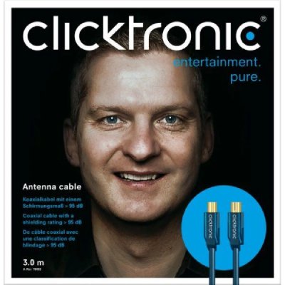 CLICKTRONIC C&acirc;ble dantenne -  - 10070403 - 5 m - Coax M - Coax FM - Bleu