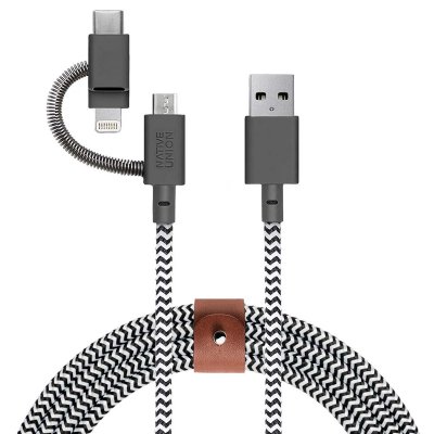 NATIVE UNION C&acirc;ble de ceinture universel  Zebra 2m