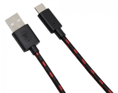 SNAKEBYTE C&acirc;ble de charge pour manette Nintendo Switch 3 m&egrave;tres noir rouge