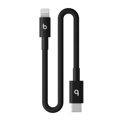 BEATS C&acirc;ble de charge tiss&eacute; court USB-C vers Lightning 20 cm N