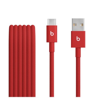 C&acirc;ble de charge tiss&eacute; USB-A vers USB-C 1M50 Rouge flash