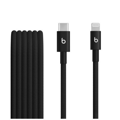 C&acirc;ble de charge tiss&eacute; USB-C vers Lightning 1M50 Noir int