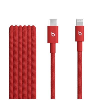 BEATS C&acirc;ble de charge tiss&eacute; USB-C vers Lightning 1M50 Rouge fl