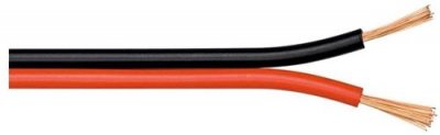 GOOBAY C&acirc;ble de Haut-Parleur Rouge/Noir CU, 50m Longueur de C&acirc;ble, Section 2 x 0.75mm&sup2;, 5mm Diam&egrave;tre
