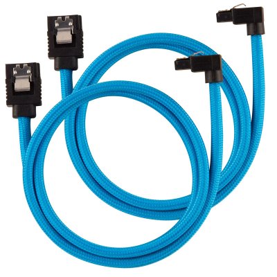 CORSAIR C&acirc;ble gain&eacute; Premium SATA 6Gbps Bleu 60cm 90&deg; - (CC-8900285)
