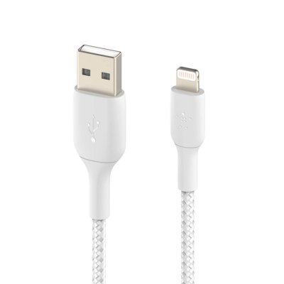 BELKIN C&acirc;ble Lightning  USB-A 2m tress&eacute; blanc