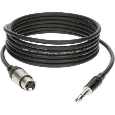 KLOTZ C&acirc;ble M1 professionnel XLR femelle - Jack 6.35mm 2m C&acirc;ble Micro