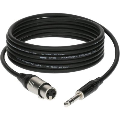 KLOTZ C&acirc;ble micro M1 XLR femelle - Jack 6.35mm st&eacute;r&eacute;o 3m C&acirc;ble Micro