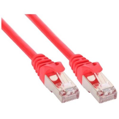 INTOS ELECTRONIC C&acirc;ble patch, s-ftp, cat.5e, rouge, 1m, inline&reg;