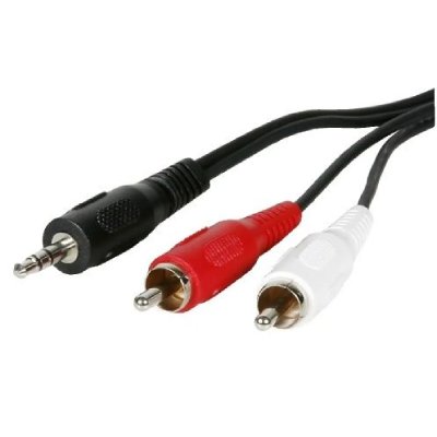 TEMIUM C&acirc;ble  Jack St&eacute;r&eacute;o 3.5 mm vers 2 RCA 5 m