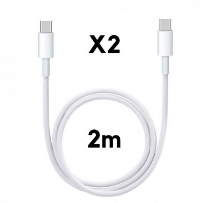 PHONILLICO Cable USB-C USB-C 2m pour iPad Pro / iPad Air 4 [LOT 2]