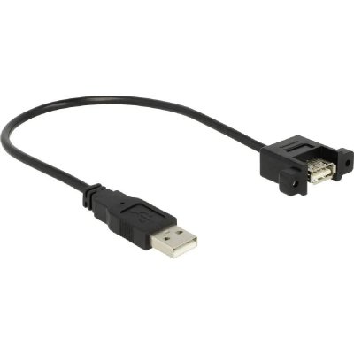 DELOCK C&acirc;ble USB USB 2.0 USB-A m&acirc;le, USB-A femelle 25.00 cm noir contacts dor&eacute;s